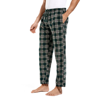 DG Hill Pajamas for Men, Fleece Pajama Bottoms with Pockets, Plaid or Camo Mens Sleep Pants