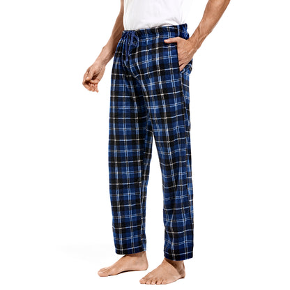 DG Hill Pajamas for Men, Fleece Pajama Bottoms with Pockets, Plaid or Camo Mens Sleep Pants