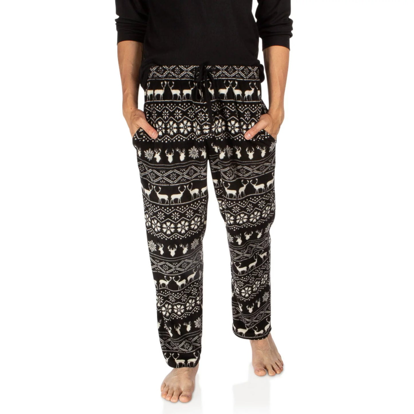 DG Hill Pajamas for Men, Fleece Pajama Bottoms with Pockets, Plaid or Camo Mens Sleep Pants