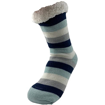 DG Hill Treehouse Knits (2 Pack) Kids Slipper Socks Grippers, Kids Fuzzy Socks, Thermal Lined Sherpa Socks Knit Fleece