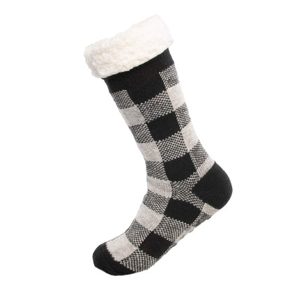 DG Hill Treehouse Knits (2 Pack) Kids Slipper Socks Grippers, Kids Fuzzy Socks, Thermal Lined Sherpa Socks Knit Fleece