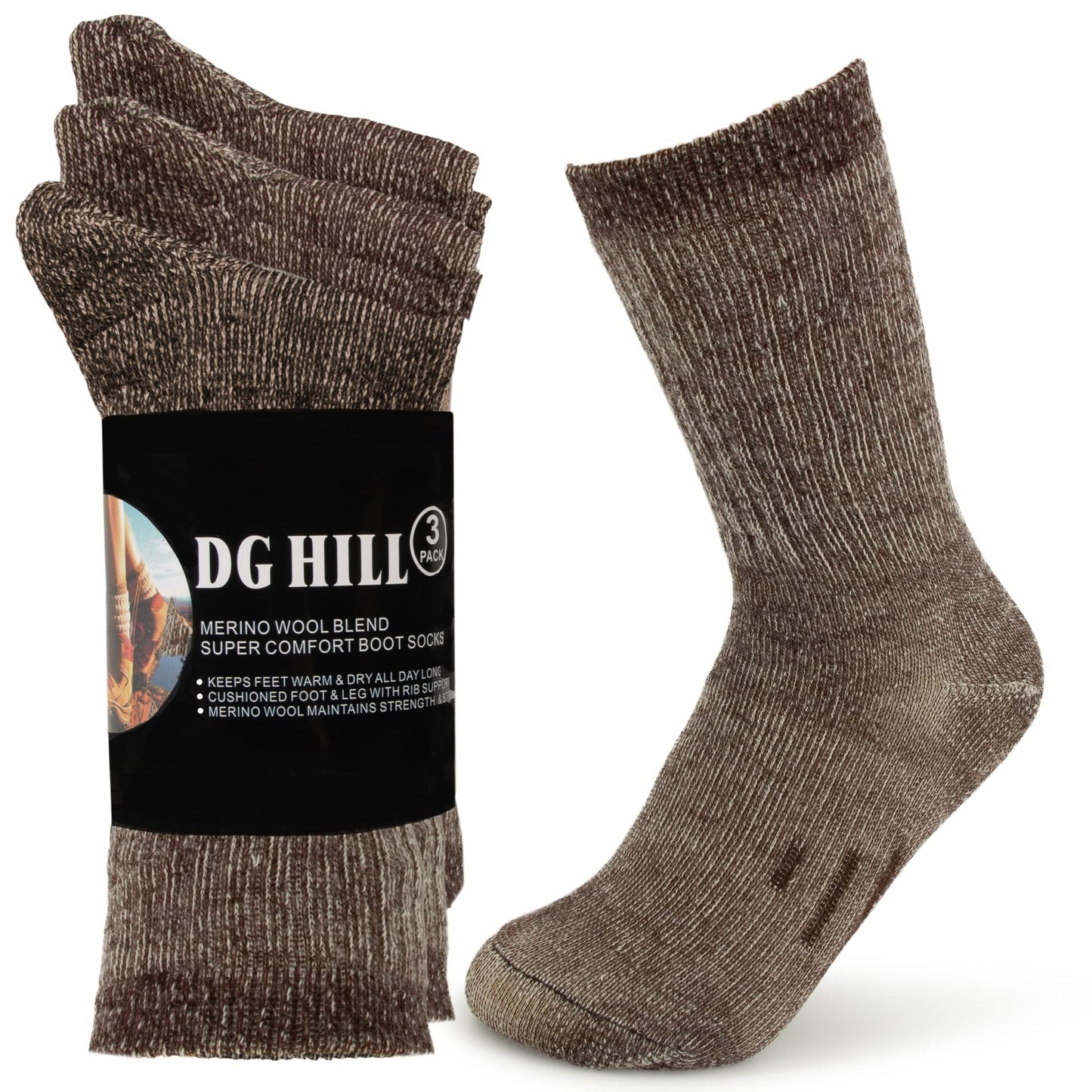 Thermal 80% Merino Wool Socks (Same Color 3 or 6 pairs)