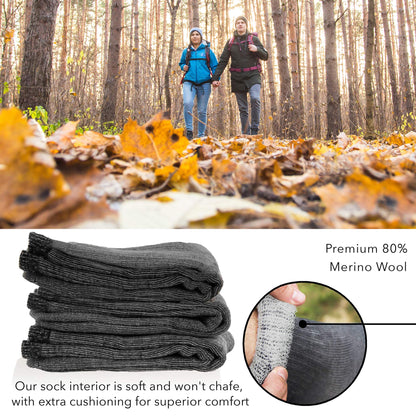 Thermal 80% Merino Wool Socks (Same Color 3 or 6 pairs)