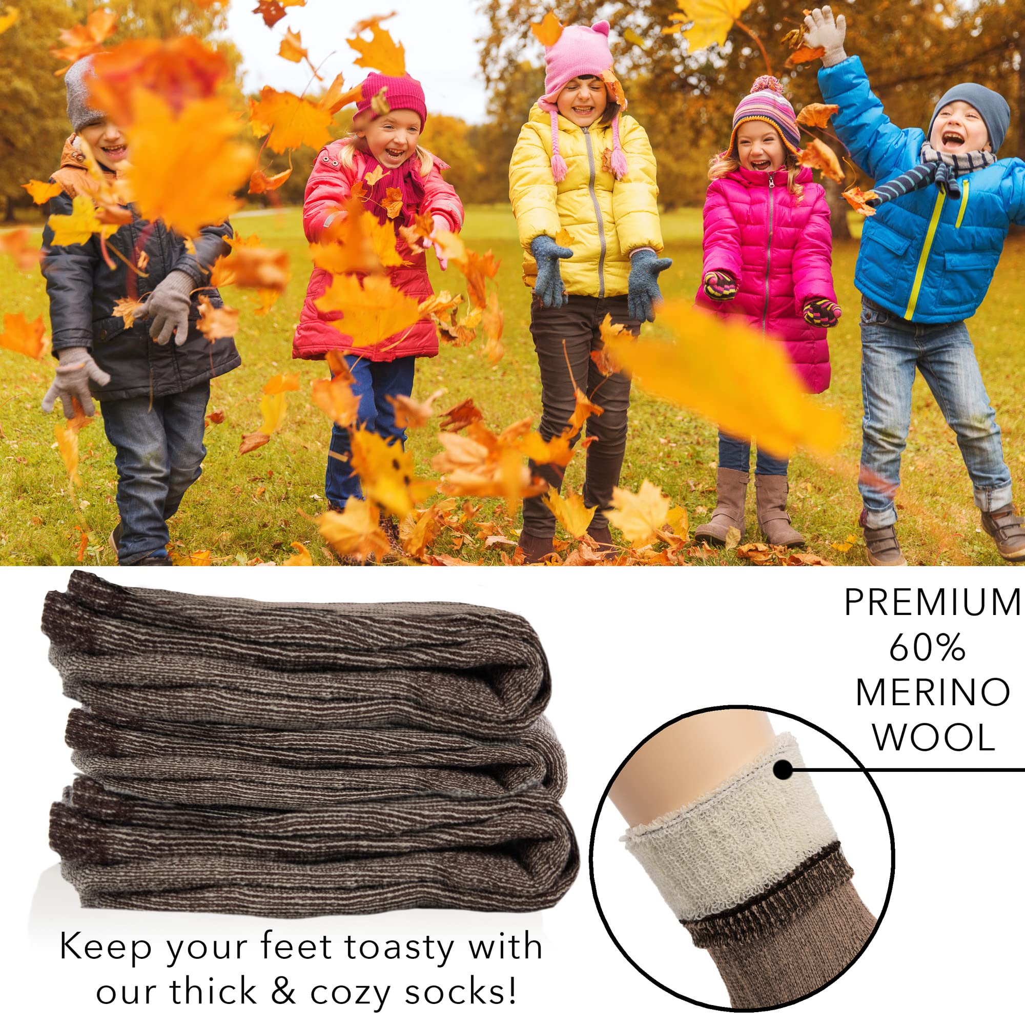 Thermal 80% Merino Wool Socks (Same Color 3 or 6 pairs)